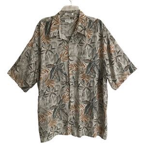 Pierre Cardin Hawaiian print rayon button up shirt XL